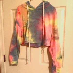 Shein rainbow crop hoodie sz 0x